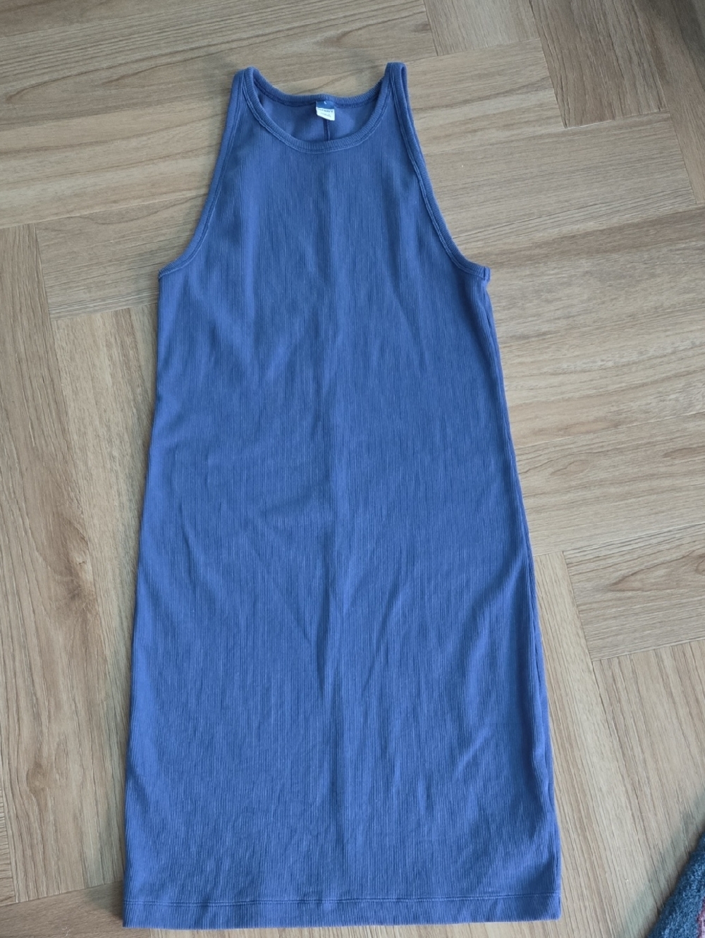 OLD NAVY Sleeveless Ribbed Tank Dress in Dusty Blue BODYCON LARGE